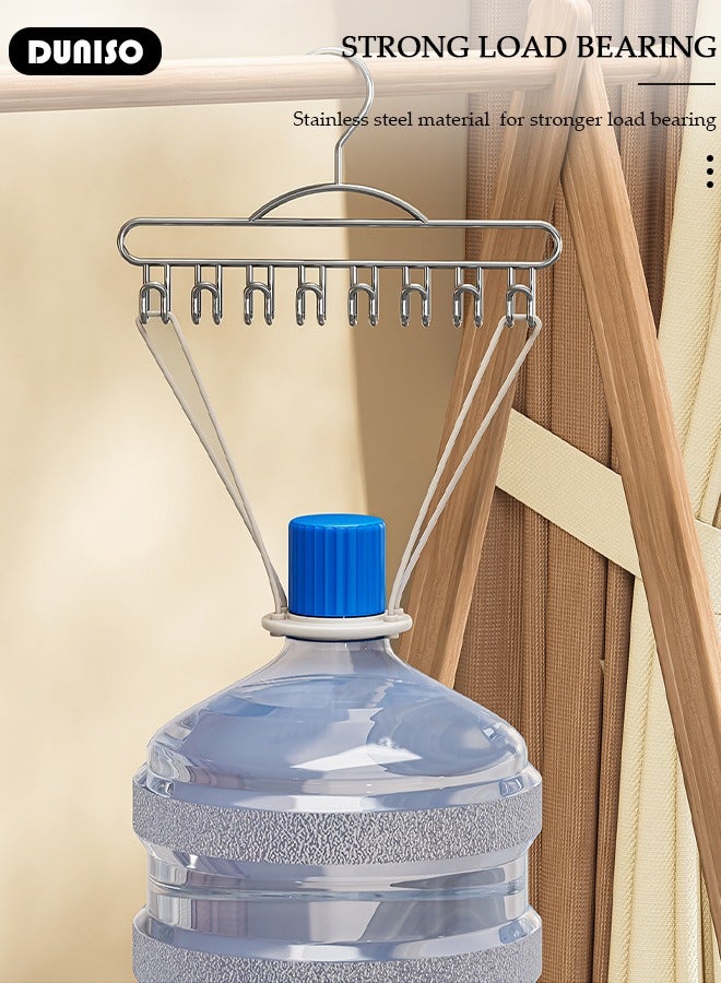 DUNISO 2Pcs Belt Hanger for Closet,Multifunctional Coat Hanger with 8 Hooks,Sturdy Non-Slip Belt Holder for Closet Space Saving,Belt Organizer for Closet Organizers and Bra,Hat,Tops Storage  - Image 5