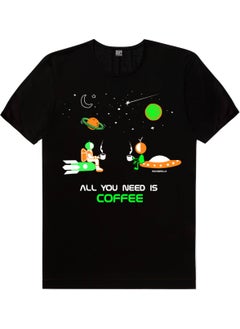 Rock&Roll In Space Coffee Black Short Sleeve Men's T-Shirt 
