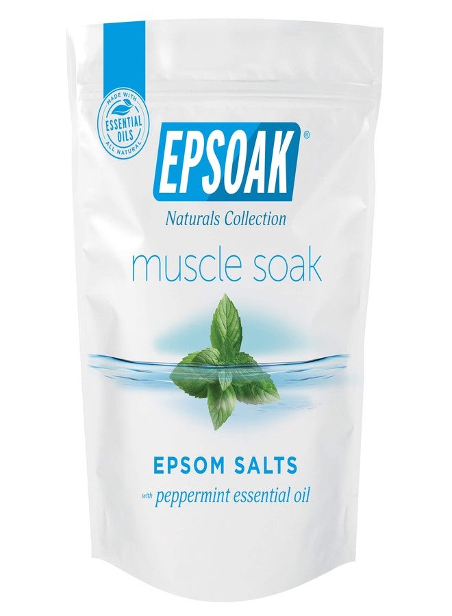 Epsoak Muscle Soak 2 lb. USP Magnesium Sulfate with Peppermint Scent Resealable Epsom Salt Bag, Made in The USA, Cruelty-Free Certified - Image 1