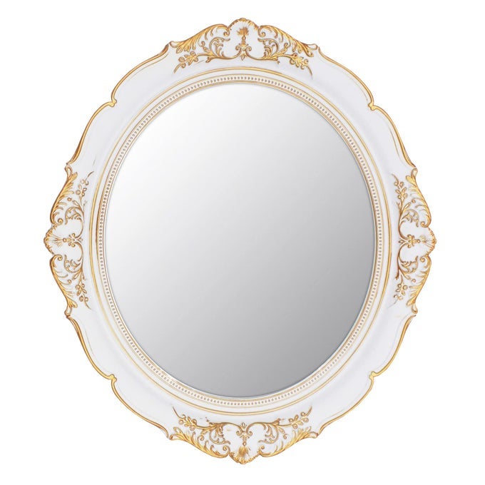 131 X 148 INCHS DECORATIVE WALL MIRRORVINTAGE HANGING MIRRORS FOR BEDROOM LIVINGROOM DRESSER DECOR OVAL WHITE