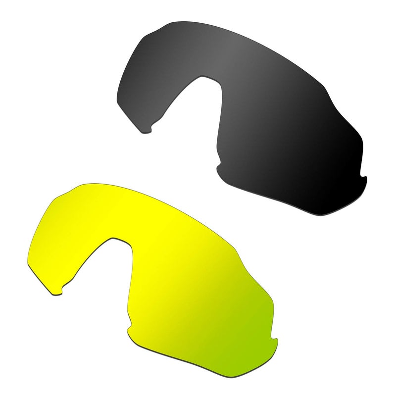 Generic HKUCO Reinforce Replacement Lenses For Oakley Flight Jacket Black/24K Gold Sunglasses  - Image 1