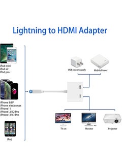 Generic Lightning To HDMI Adapter (Apple MFi Certified), Plug & Play 1080P Screen Converter with Lightning Charging Port, iPhone to HDMI Adapter for Projector/Monitor/TV, Compatible with iOS Devices  - Image 2