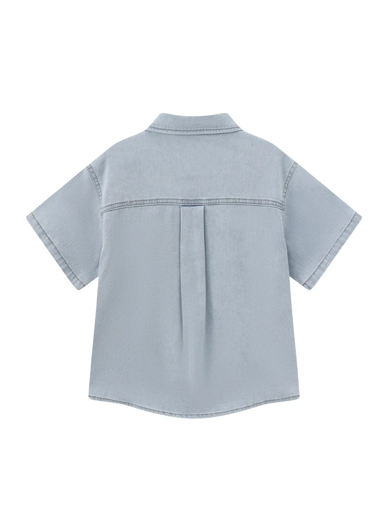Balabala Blue Kids Boys Denim short-sleeved shirt for Men | Best Price UAE