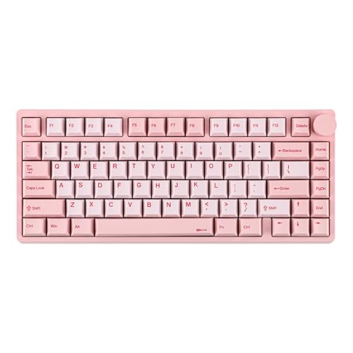KiiBoom Moonshadow V2 75 Wireless Aluminum Gaming Keyboard QMKVIA Programmable BT5024GHzUSBC HotSwappable Creamy Mechanical Keyboard with FR4 Plate Knob 4000mAh Battery Pink - Image 1