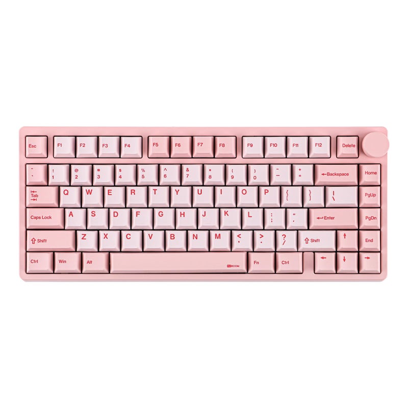 KiiBoom Moonshadow V2 75 Wireless Aluminum Gaming Keyboard QMKVIA Programmable BT5024GHzUSBC HotSwappable Creamy Mechanical Keyboard with FR4 Plate Knob 4000mAh Battery Pink - Image 2