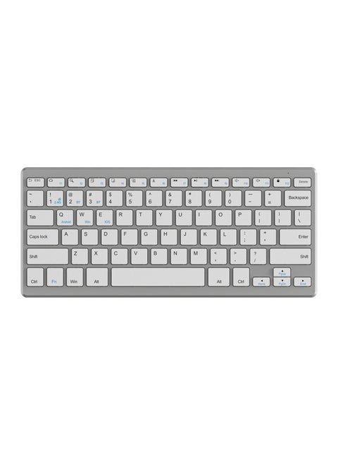 The Wireless Bluetooth Keyboard Is Suitable For Mobile Phone Tablet Computer 78 Key Keypad Mute Office Multilingual-Color:K019 Battery Version Dual-mode Silver Single Keyboard