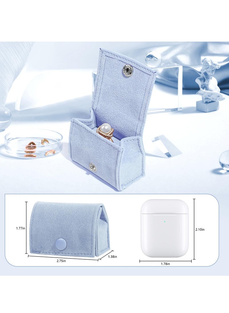 Excefore - Velvet Ring Box, Mini Velvet Ring Boxes Blue Rings Bags, Jewelry Pouch for Earrings Rings, Ideal Gift for Women, Girls, Wife, Mom, Daughter, and Friends - Image 1