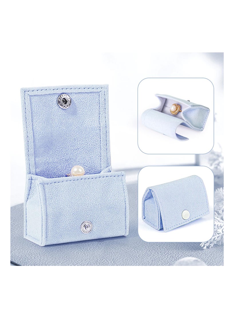 Excefore - Velvet Ring Box, Mini Velvet Ring Boxes Blue Rings Bags, Jewelry Pouch for Earrings Rings, Ideal Gift for Women, Girls, Wife, Mom, Daughter, and Friends - Image 1