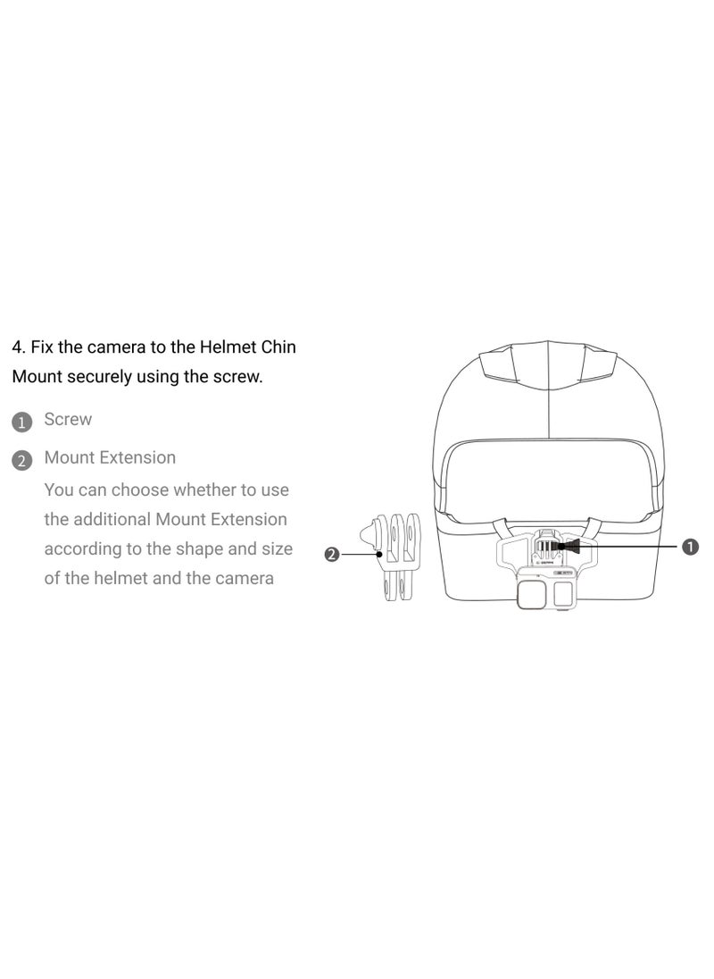 Insta360 - Motorcycle Full Face Helmet Chin Mount for Action Camera First Person POV Vlogging - Image 1