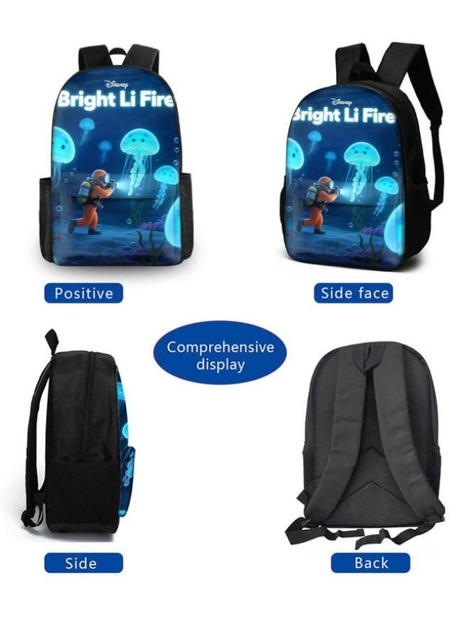 واضح من النار حقيبة كرتونية من ثلاث قطع، يسهل التعامل معها في مناسبات مختلفة (متوفرة للطلاب والأطفال والأصدقاء في النزهايات وتسلق الجبال والتعليم المدرسي وما إلى ذلك) | الكتفين + حقائب اليد + حقائب القرطاسية | موسم العودة إلى المدرسة / هدايا المهرجان - 80 - Image 3