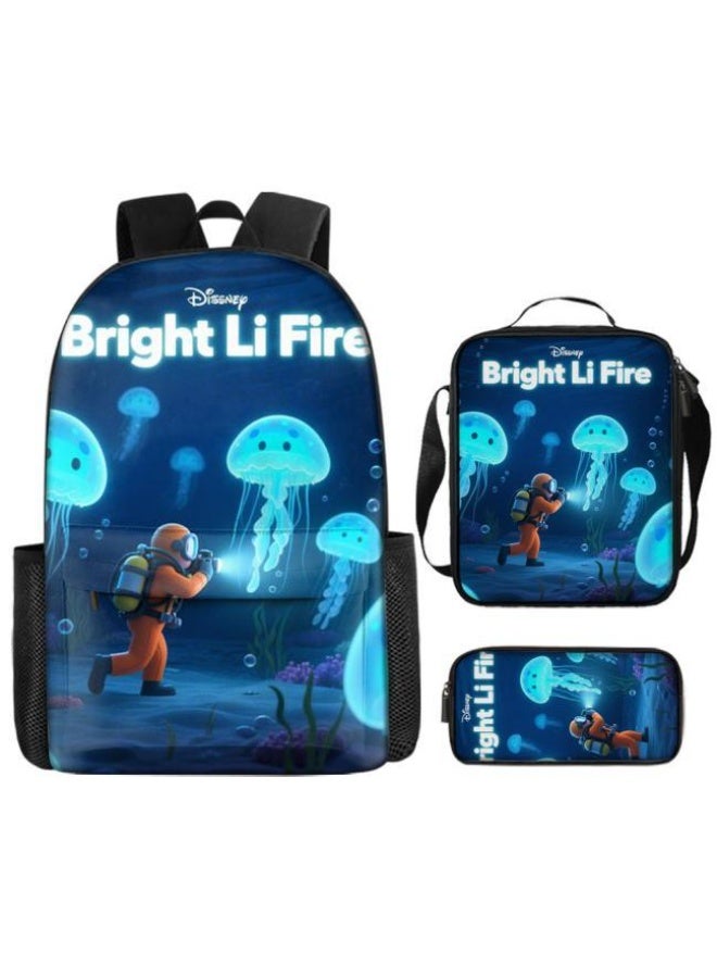 واضح من النار حقيبة كرتونية من ثلاث قطع، يسهل التعامل معها في مناسبات مختلفة (متوفرة للطلاب والأطفال والأصدقاء في النزهايات وتسلق الجبال والتعليم المدرسي وما إلى ذلك) | الكتفين + حقائب اليد + حقائب القرطاسية | موسم العودة إلى المدرسة / هدايا المهرجان - 80 - Image 2