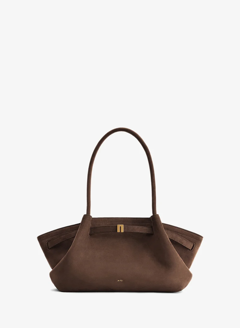 Hana Wide Faux Suede Tote Bag
