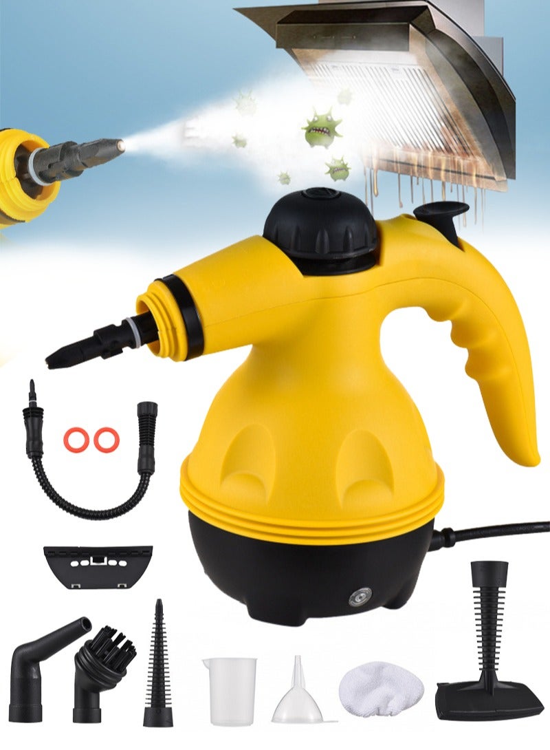 ACHAS Portable Handheld Steam Cleaner 1000w Multifunctional High Temperature With 9 Pieces Accessories Suitable For Kitchen Sofa Bathroom Window - Image 2