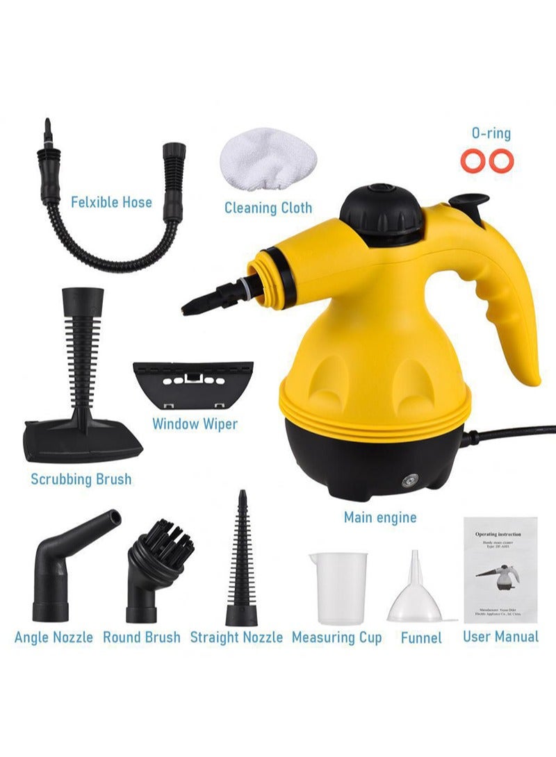 ACHAS Portable Handheld Steam Cleaner 1000w Multifunctional High Temperature With 9 Pieces Accessories Suitable For Kitchen Sofa Bathroom Window - Image 1