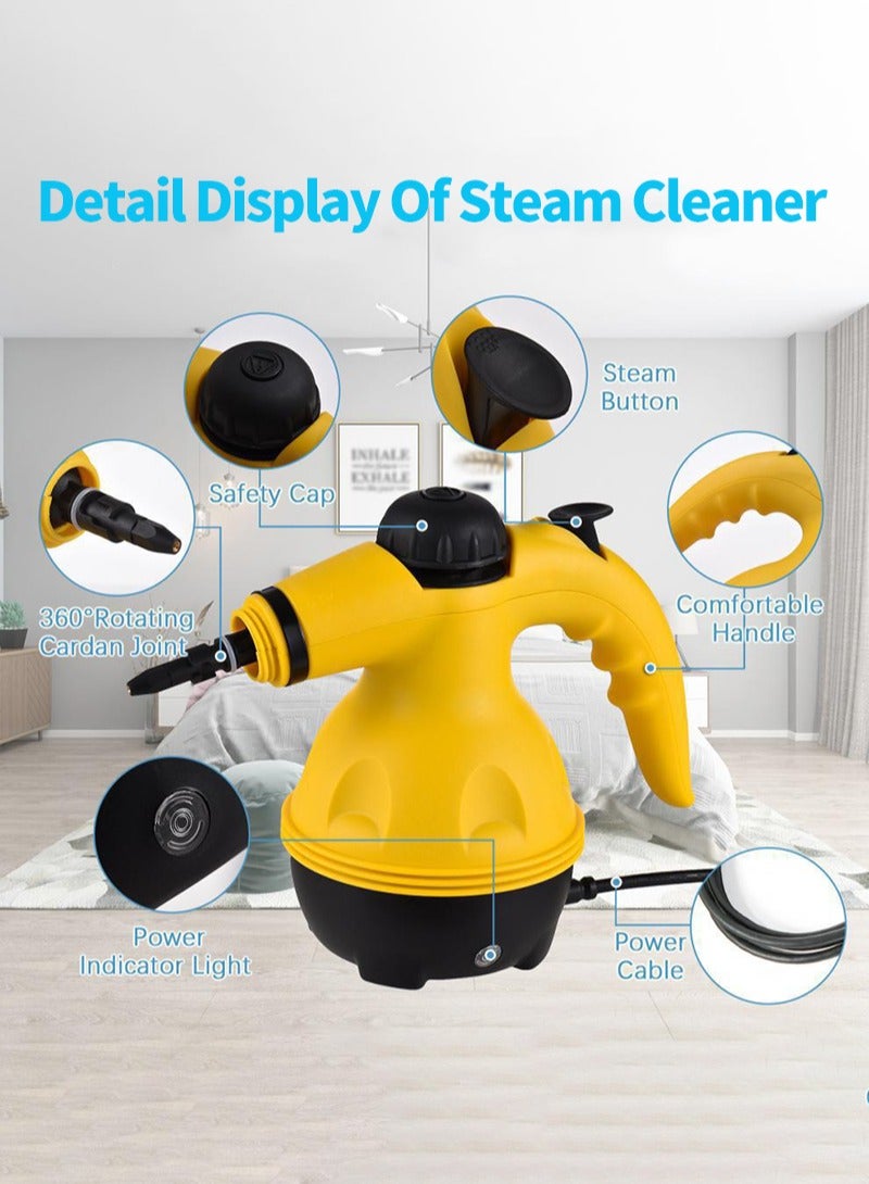 ACHAS Portable Handheld Steam Cleaner 1000w Multifunctional High Temperature With 9 Pieces Accessories Suitable For Kitchen Sofa Bathroom Window - Image 3