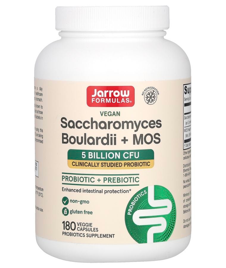 jarrow formulas Vegan Saccharomyces Boulardii + MOS 5 Billion CFU 180 Veggie Capsules