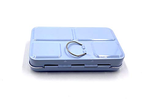 Aliotech Travel Artist Empty Watercolor Tins Box Palette Paint Case,Small Colorful Tin with 12 Pcs Half Pans (Fog Blue) - Image 2