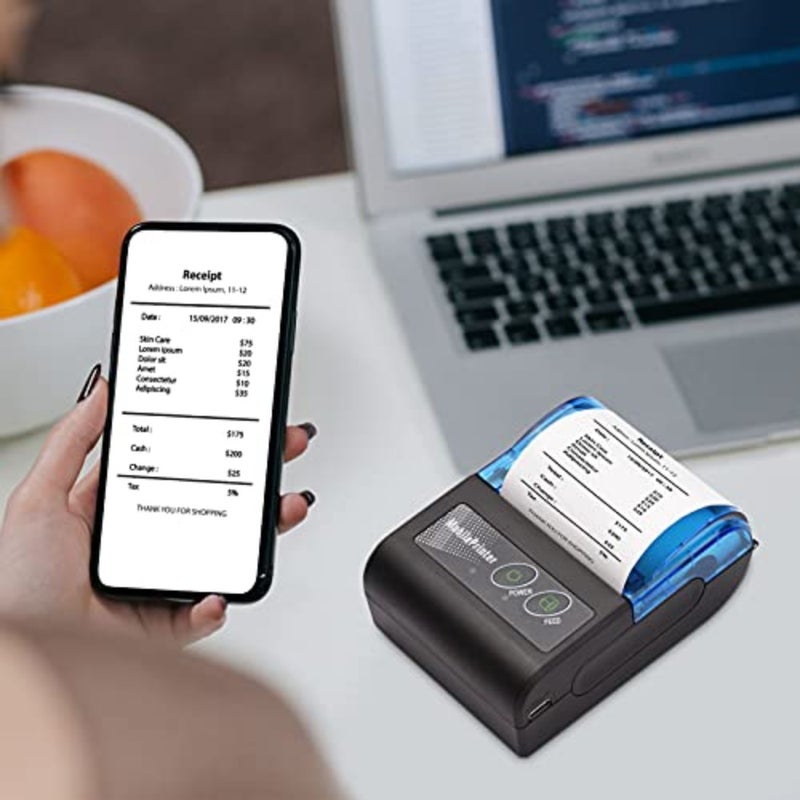 Mini Thermal Printer 2 Inch Wireless USB Receipt Ticket Printer Compatible With iOS Android For Restaurant Retail Sales 58mm Print Paper - Image 2