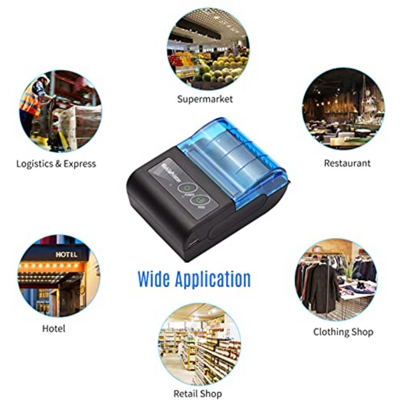Mini Thermal Printer 2 Inch Wireless USB Receipt Ticket Printer Compatible With iOS Android For Restaurant Retail Sales 58mm Print Paper - Image 4