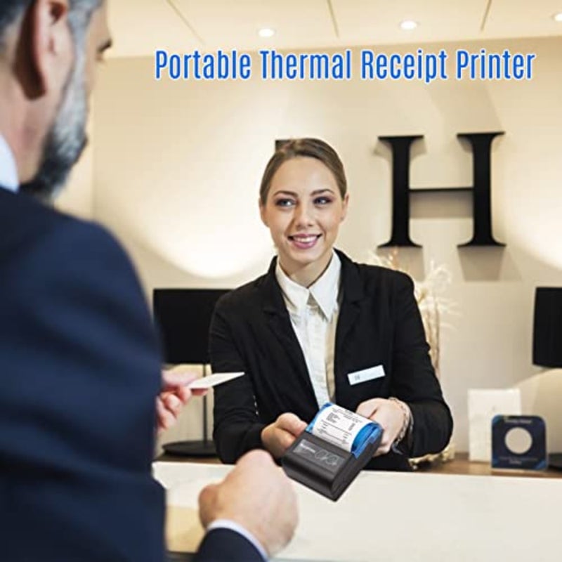 Mini Thermal Printer 2 Inch Wireless USB Receipt Ticket Printer Compatible With iOS Android For Restaurant Retail Sales 58mm Print Paper - Image 3
