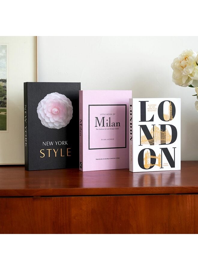 3 قطع كتب مزيفة للديكور، كتب زخرفية لديكور المنزل، كتب مزيفة لعرض غرفة المعيشة - Image 2