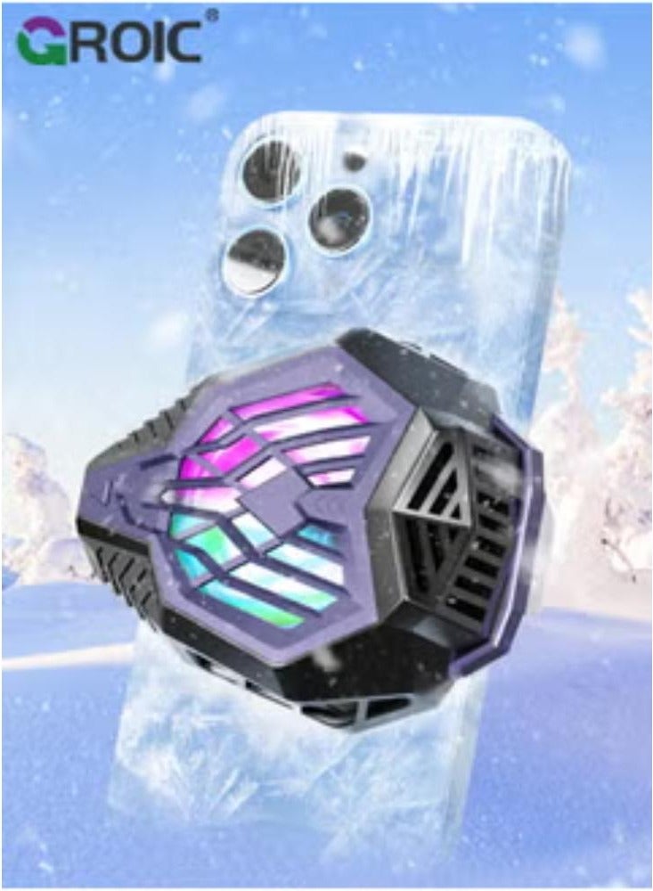 Phone Cooler for Gaming, Universal Phone Cooling Fan with Two Cooling Modes, Mobile Phone Radiator Case for iPhone Android Smartphones from 4.5 to 7in, Cell Phone Cooler for Live Streaming - Image 1