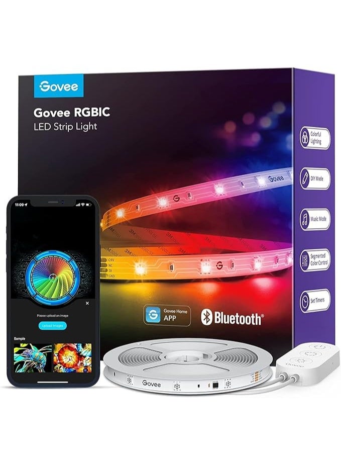 Govee RGBIC LED Strip Light 5M, Smart Lights for Bedroom | Bluetooth LED Strip APP Control, DIY Multiple Colors on One Line, Music Sync [Energy Class G] - Image 1