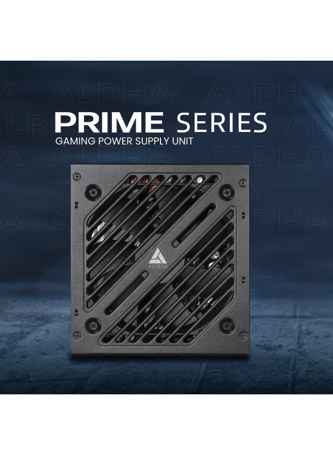 Aztech مزود طاقة PRIME 750W 80 Plus Bronze ATX 3.1 & PCIe 5.1 جاهز بالكامل مع مروحة هجينة فائقة الهدوء PSU 120 مم، مكثفات يابانية 100% 105°C، تحكم في الضوضاء ZERO RPM مزود طاقة RTX 40 و Ryzen و Intel - Image 4