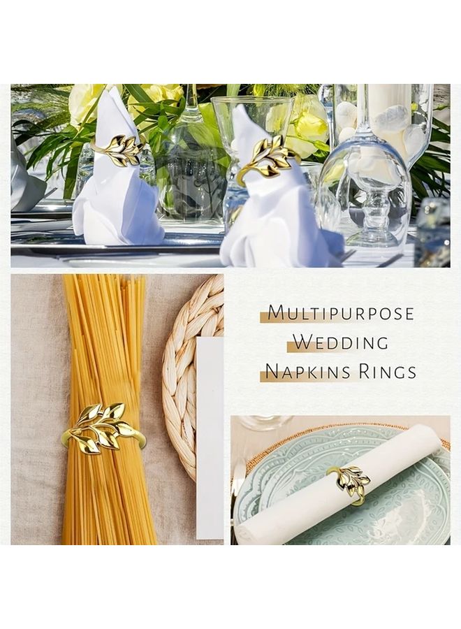 20 قطعة من حلقات المناديل الذهبية، ديكور طاولة فاخر قابل لإعادة التدوير لحفلات الزفاف - Image 5