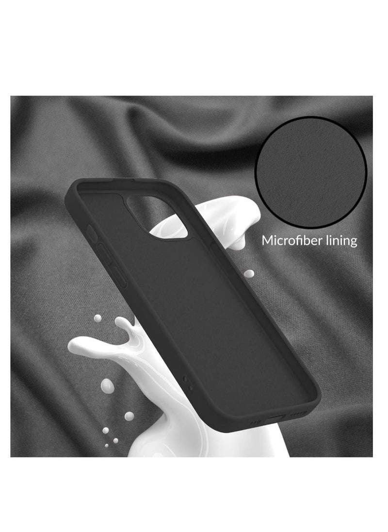 Generic - Compatible with iPhone 13 Pro (6.1 Inch) Case, Liquid Silicone Case, Full Body Protective Cover, Shockproof, Slim Phone Case, Anti-Scratch Soft Microfiber Lining - Black - Image 1