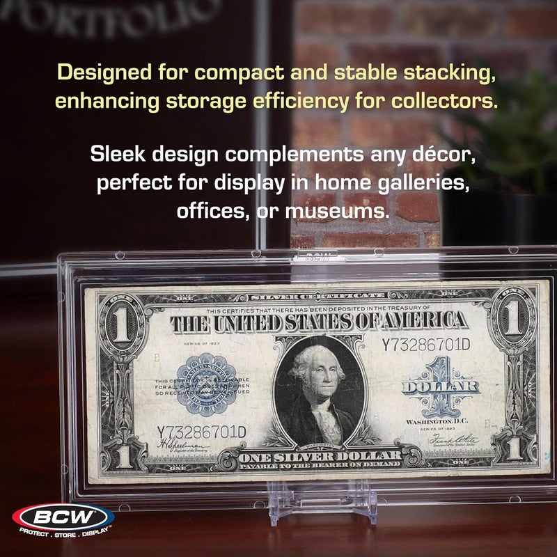 BCW Deluxe Large Bill Slab Currency Holder | Archival Quality | Crystal-Clear Hard Plastic Money Envelopes | Precision Fit Two-Piece Design | Excellent Dollar Bill Sleeves for Long-Term Storage - Image 5