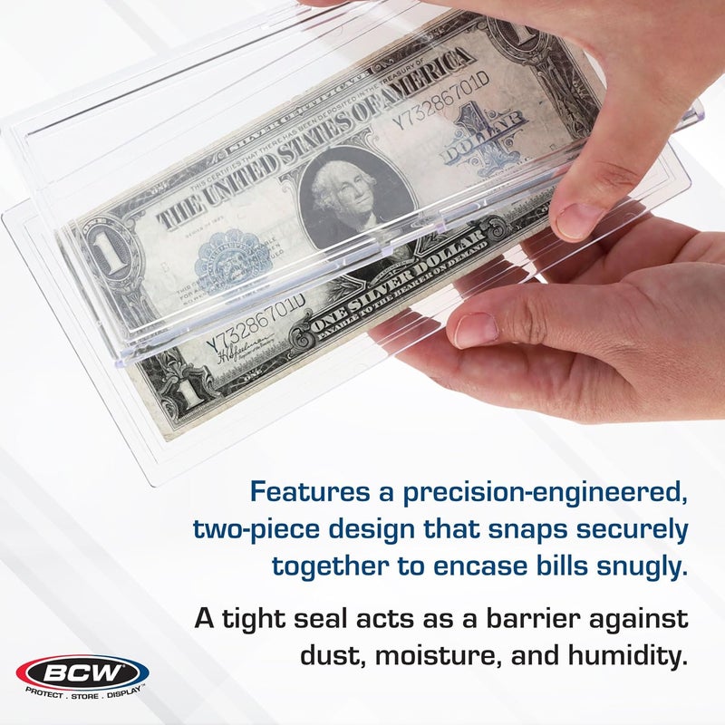 BCW Deluxe Large Bill Slab Currency Holder | Archival Quality | Crystal-Clear Hard Plastic Money Envelopes | Precision Fit Two-Piece Design | Excellent Dollar Bill Sleeves for Long-Term Storage - Image 4