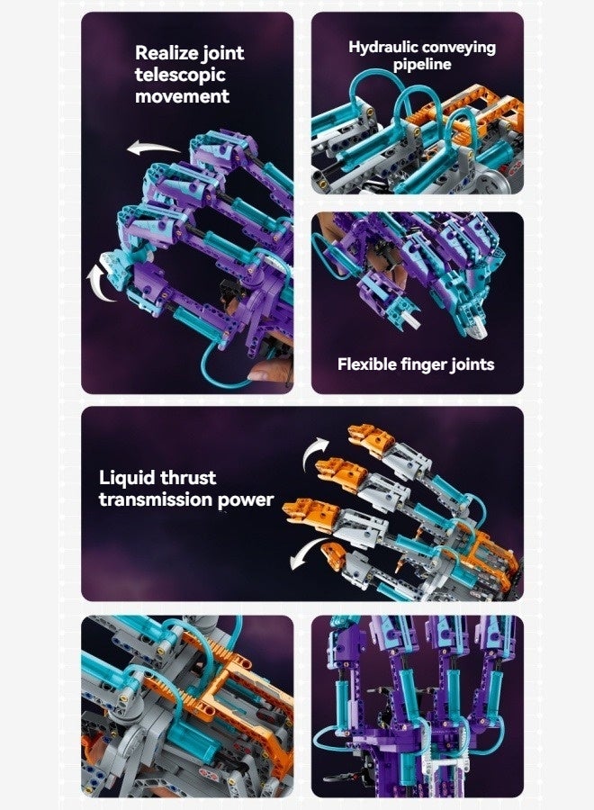 M MIAOYAN Hydraulic mechanical building blocks arm gloves building blocks boy plug-in assembly children's educational assembly toys  - Image 4