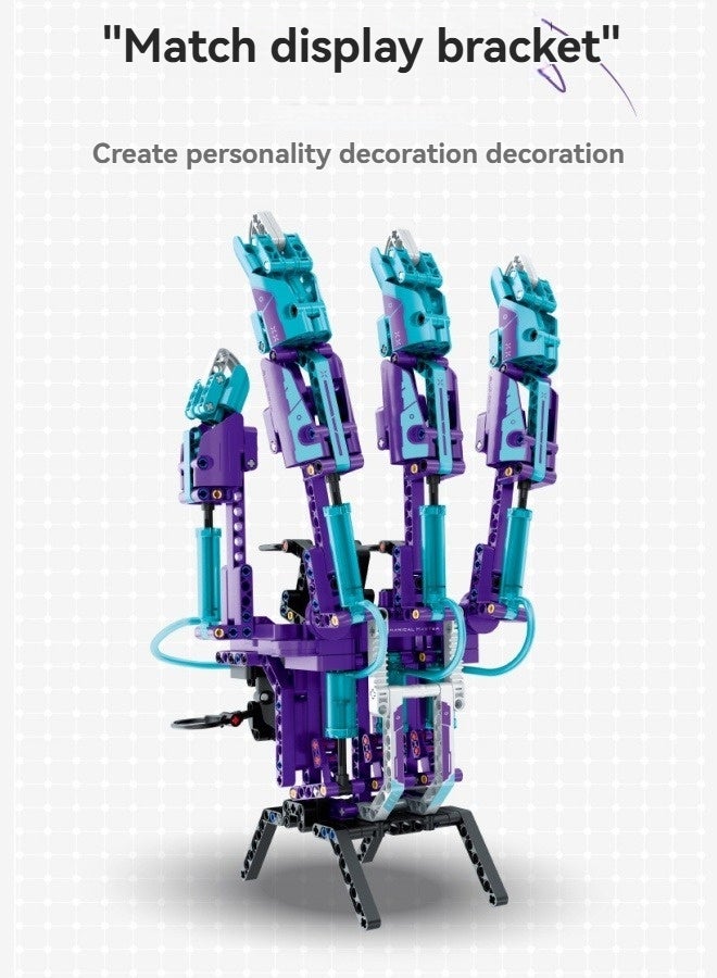 M MIAOYAN Hydraulic mechanical building blocks arm gloves building blocks boy plug-in assembly children's educational assembly toys  - Image 5