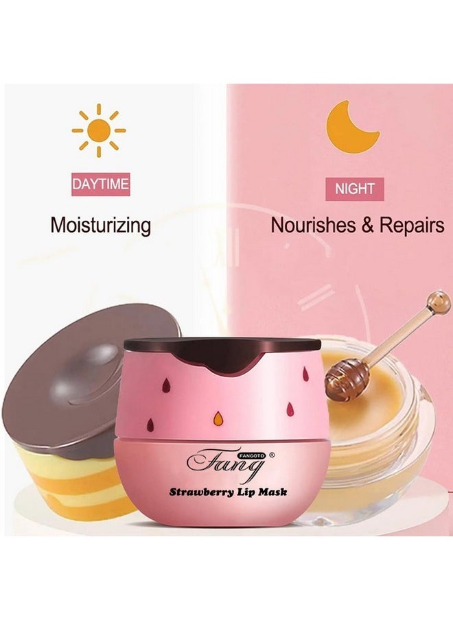 wenfeng 4 PCS Bee Lip Balm Honey Pot,Lip Mask Propolis Moisturizing,Prevention Dry and Cracked Lip Scrubs Exfoliator Lip Wrinkle Skin Care Products (Honey & Strawberry & Watermelon & Apple Lime)  - Image 4