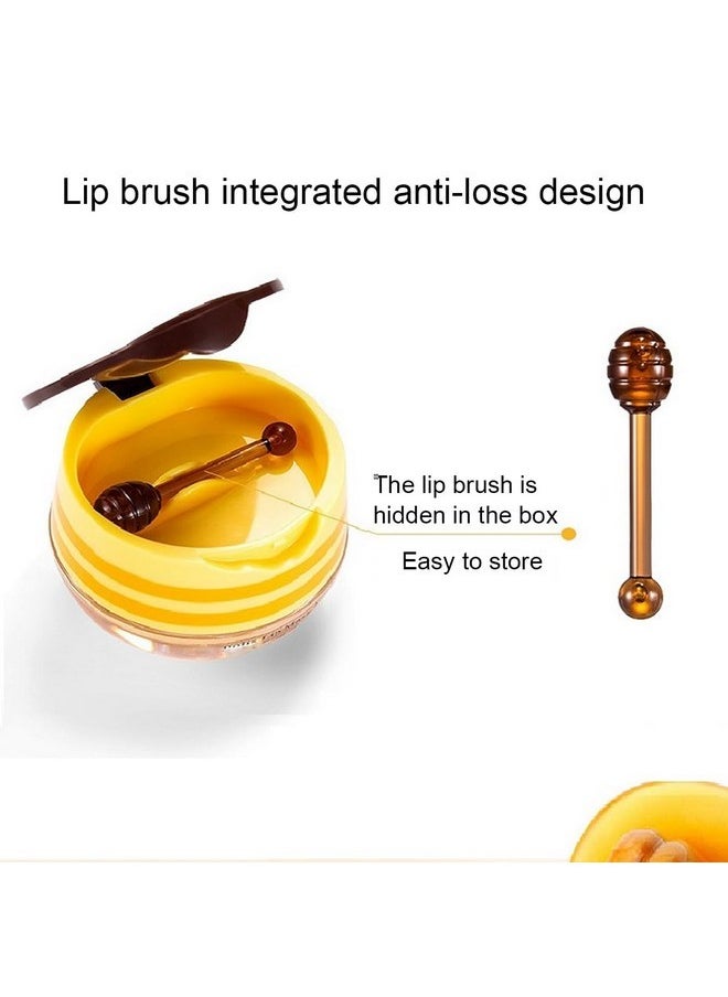 wenfeng 4 PCS Bee Lip Balm Honey Pot,Lip Mask Propolis Moisturizing,Prevention Dry and Cracked Lip Scrubs Exfoliator Lip Wrinkle Skin Care Products (Honey & Strawberry & Watermelon & Apple Lime)  - Image 2