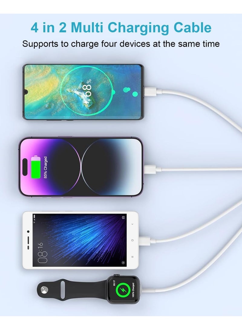 OSHIMA 4 in 2 Multi Charging Cable, Apple Watch Charger, for iPhone Charging, for iPhone 15/14/13/12/11,including USB-C, Lightning, and Apple Watch charger interfaces - Image 3