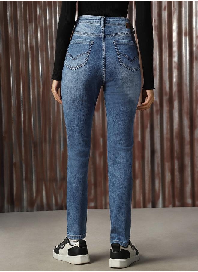HIGH STAR Women Comfort Skinny Fit High-Rise Heavy Fade Stretchable Jeans  - Image 5