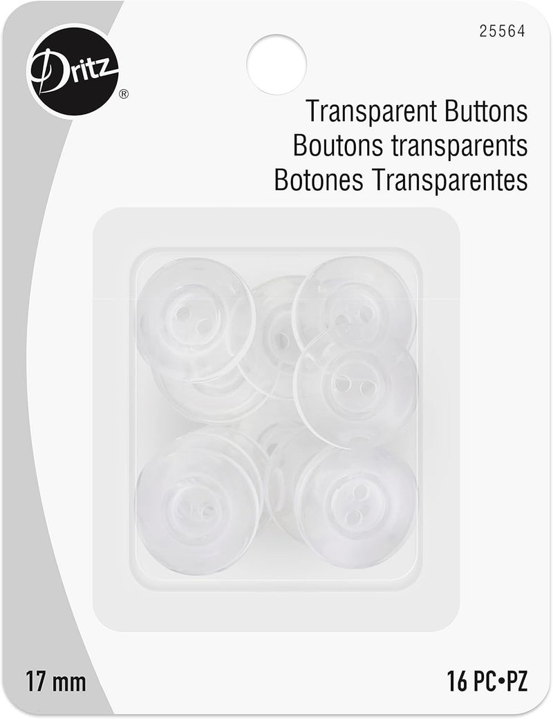 Dritz Transparent Buttons 17mm 16 pcs - Image 2
