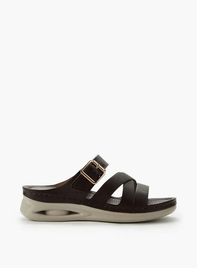 Flora Bella Women Buckle Detail Comfort Sandals