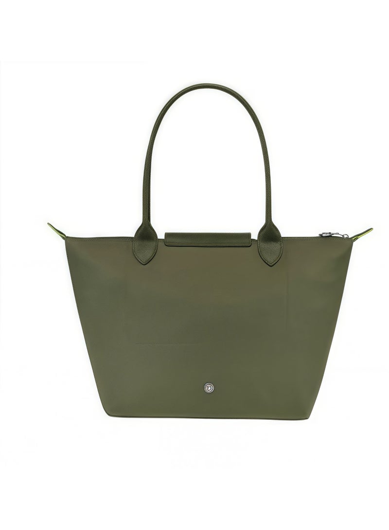 لونج شامب LE PLIAGE GREEN L حقيبة حمل غابة - قماش معاد تدويره حقيبة كتف نسائية - Image 5