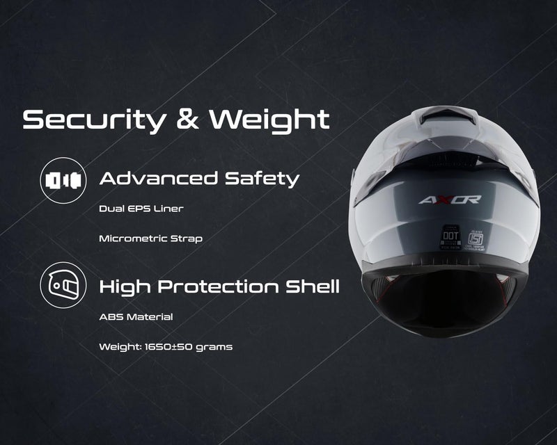 Axor Saber ISI ECE and DOT Certified Gloss Finish Full Face Helmet for Men with Pinlock Fitted Clear Visor -Nardo Grey-XL - Image 5
