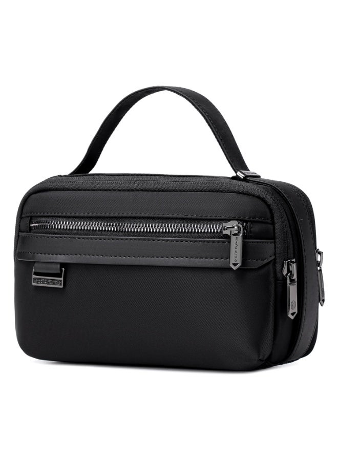 أركتيك هانتر حقيبة أدوات الزينة الصغيرة Arctic Hunter للرجال، حقيبة أدوات الحلاقة للسفر، حقيبة تخزين من النايلون المقاوم للماء مع جيوب متعددة لجواز السفر والنقود - Image 1