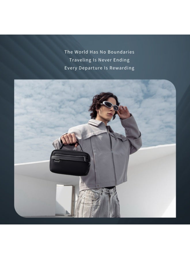 أركتيك هانتر حقيبة أدوات الزينة الصغيرة Arctic Hunter للرجال، حقيبة أدوات الحلاقة للسفر، حقيبة تخزين من النايلون المقاوم للماء مع جيوب متعددة لجواز السفر والنقود - Image 4