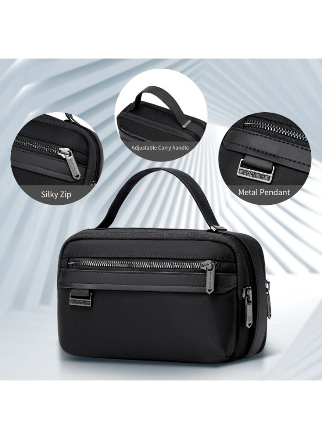 أركتيك هانتر حقيبة أدوات الزينة الصغيرة Arctic Hunter للرجال، حقيبة أدوات الحلاقة للسفر، حقيبة تخزين من النايلون المقاوم للماء مع جيوب متعددة لجواز السفر والنقود - Image 3