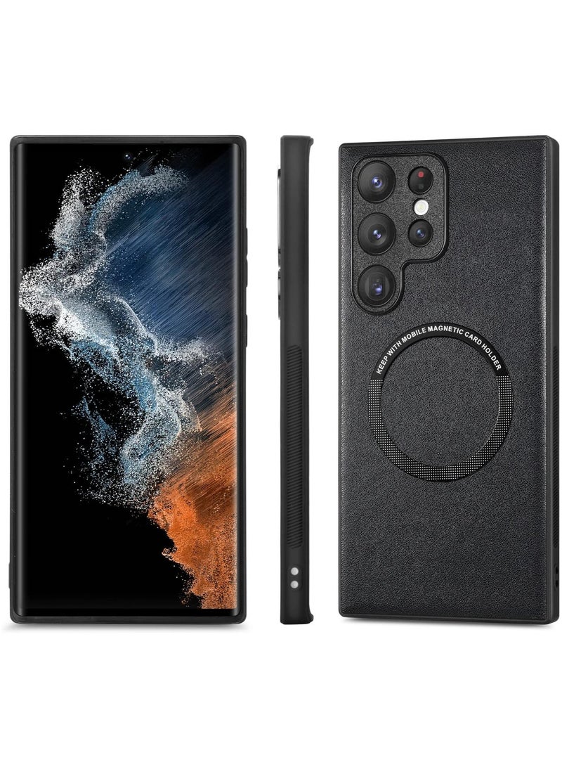 Case Compatible with Samsung Galaxy S24 Ultra Back Protective Case, Pure Color Lightweight Magnetic PU Leather Case for Samsung Galaxy S24 Ultra - Image 2