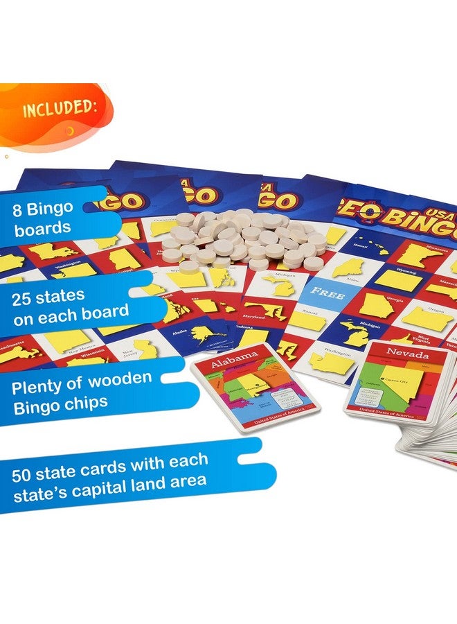 GeoToys GeoBingo, USA Bingo for Kids, Geography Game for Home, School or Camp - Fun Bingo Games for Family, Play & Learn States and Capitals of the USA, Bingo Game for Kids Ages 4 and Up - Image 5