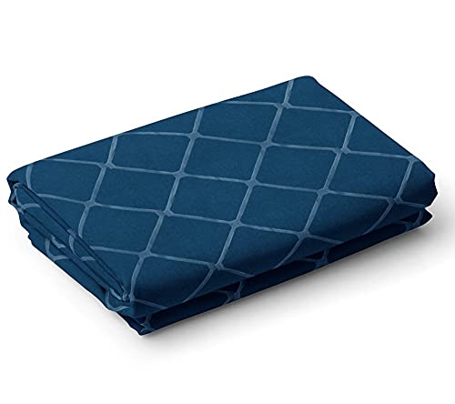 TURIYA 220 TC Glace Cotton Fabric1 Pc Double Bed Duvet Cover/ Rajai Cover Cum Dohar; 90x95 inches; Blue Diamond - Image 2