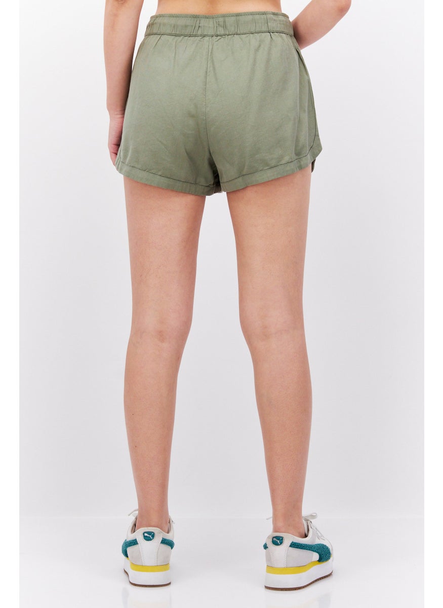 Roxy - Women Solid Basic Shorts, Green - Image 1