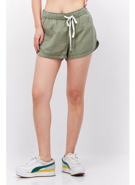 Women Solid Basic Shorts, Green